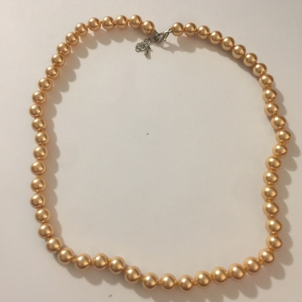 Light golden South Seas Wedding Pearls Necklace